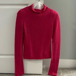 Aritzia Wilfred Pink Mock-neck Sweater